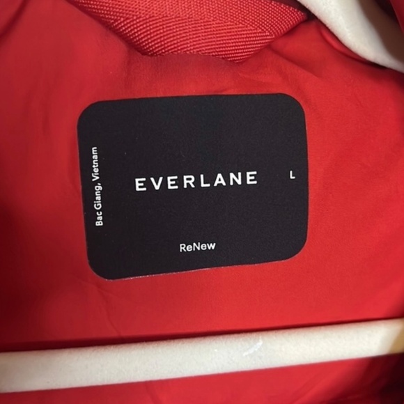 Everlane Renew red puffer heavyweight bomber jacket hood parka coat zipper - Picture 6 of 7